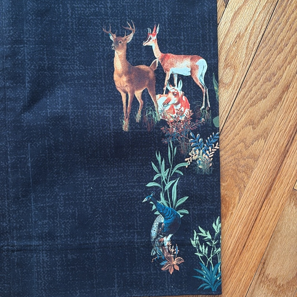 Ranna Gill Black Wide-Leg Pants with Deer & Botanical Printed Hems - Picture 3 of 4